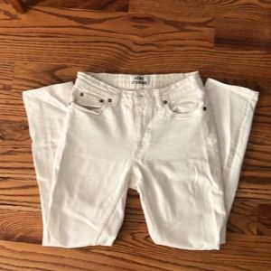 ACNE distressed cream jeans
